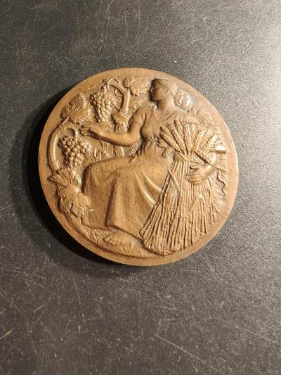 老王徽章第166期 - 法国农业部农业竞赛大铜章    直径50mm.    重量69g