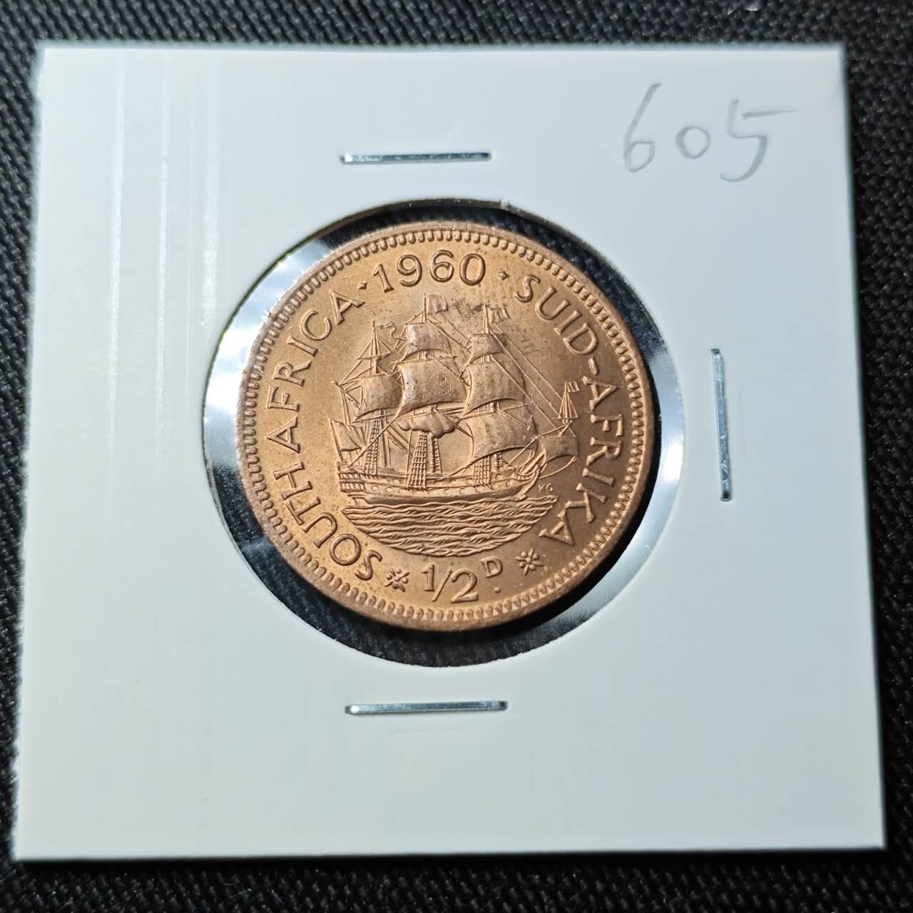 KK钱币收藏小铺 （套币 好品/批量散币 银币）专场  2月预留时间 周末发货  1960南非1/2分铜币 好品