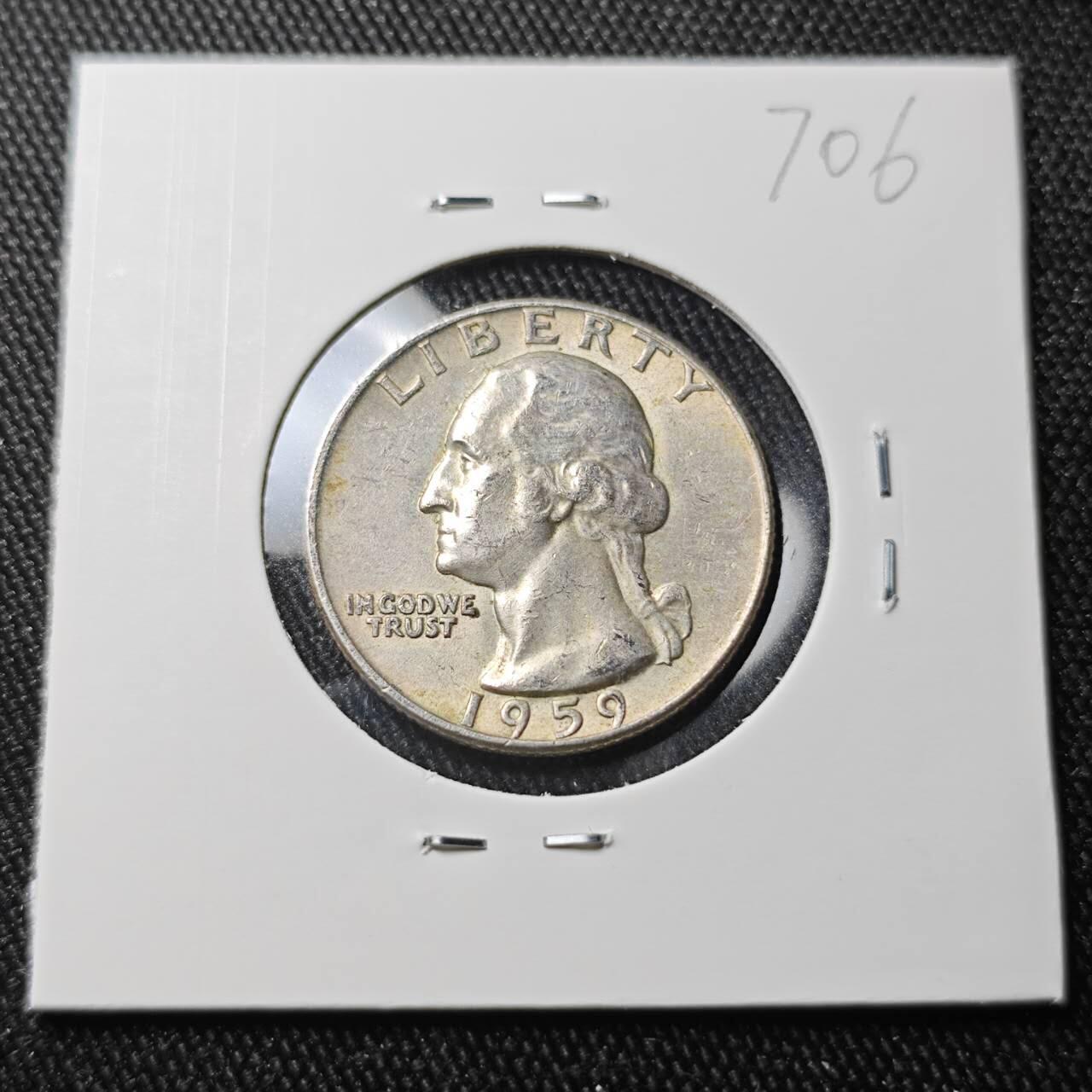 KK钱币收藏小铺 （套币 好品/批量散币 银币）专场  2月预留时间 周末发货   1959美国25分银币