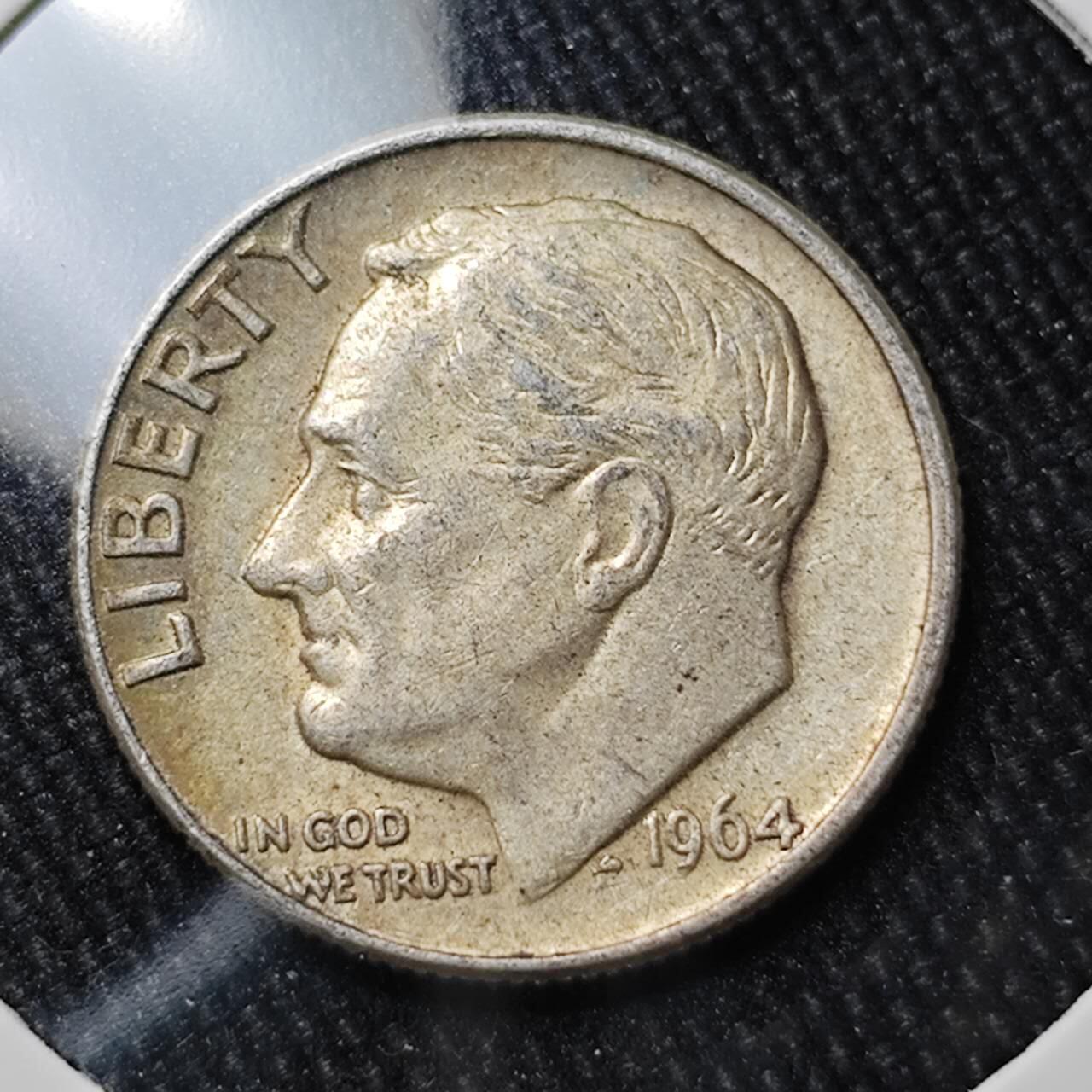 KK钱币收藏小铺 （套币 好品/批量散币 银币）专场  2月预留时间 周末发货   1964美国10分银币