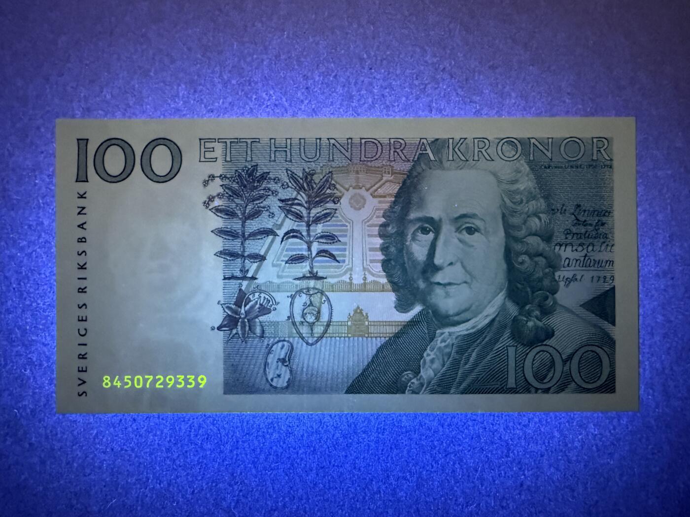 《艾美收藏》第222期-11.30周日外币畅拍 瑞典100克朗 UNC 1998年 初版 瑞典自然科学家林奈