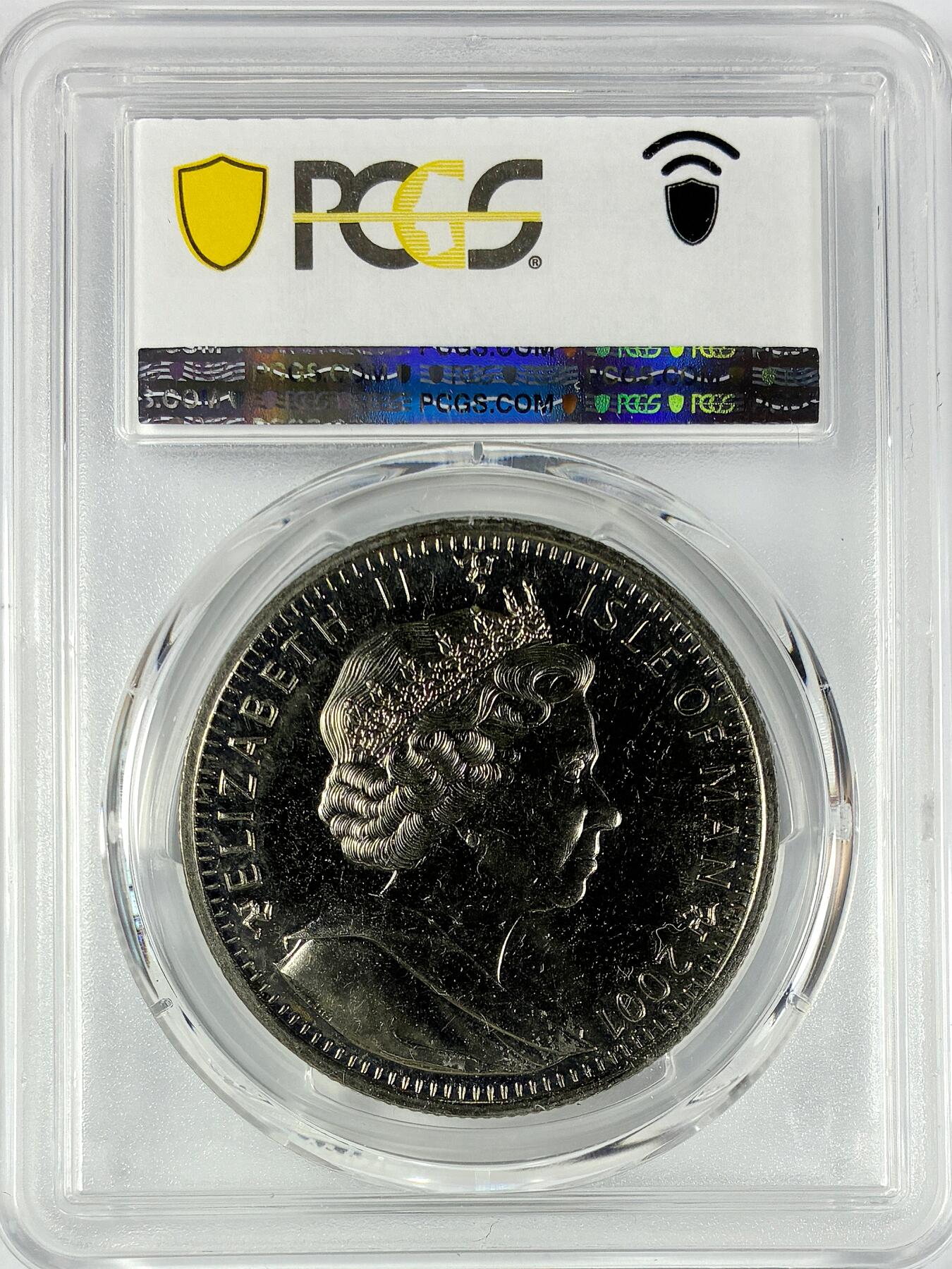 【雨安】【直播拍卖】【世界币章117期-评级币】2025-11-29 周六 19:30 保真 [评级现代] Isle of Man 马恩岛 1克朗 2001年 探险家罗尔德·阿蒙森  PCGS-MS64