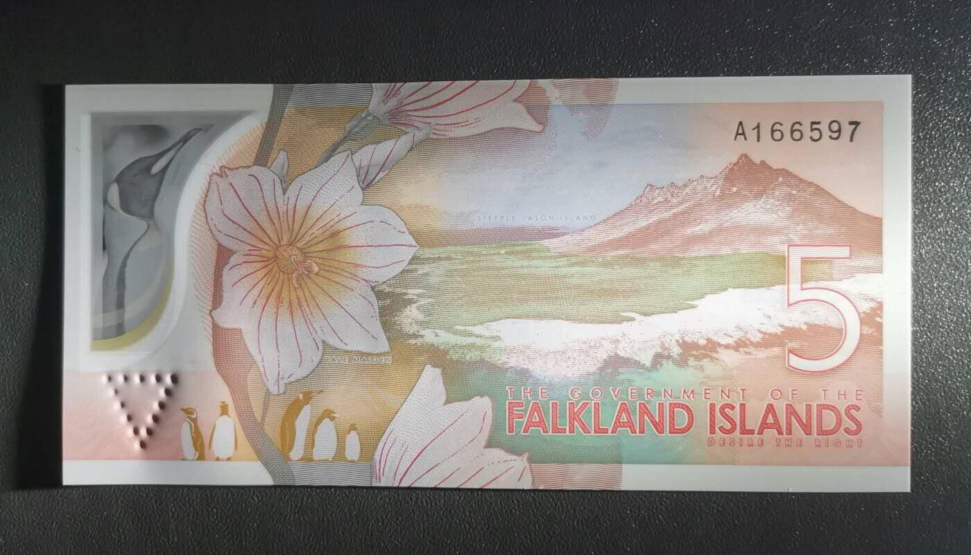 《艾美收藏》第222期-11.30周日外币畅拍 福克兰岛2025年AA冠5镑UNC无4 颜值很高 IBNS本年度世界最佳纸币提名