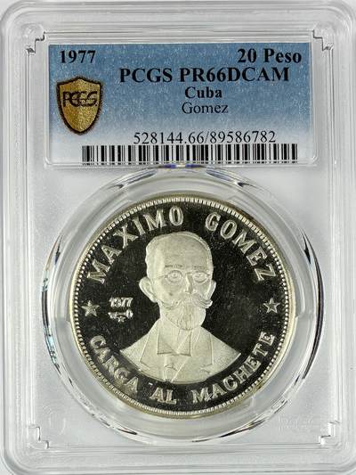 【雨安】【直播拍卖】【世界币章117期-评级币】2025-11-29 周六 19:30 保真 - [评级现代] Cuba 古巴 20比索 1977年 媒体影响者 PCGS-PR66DCAM