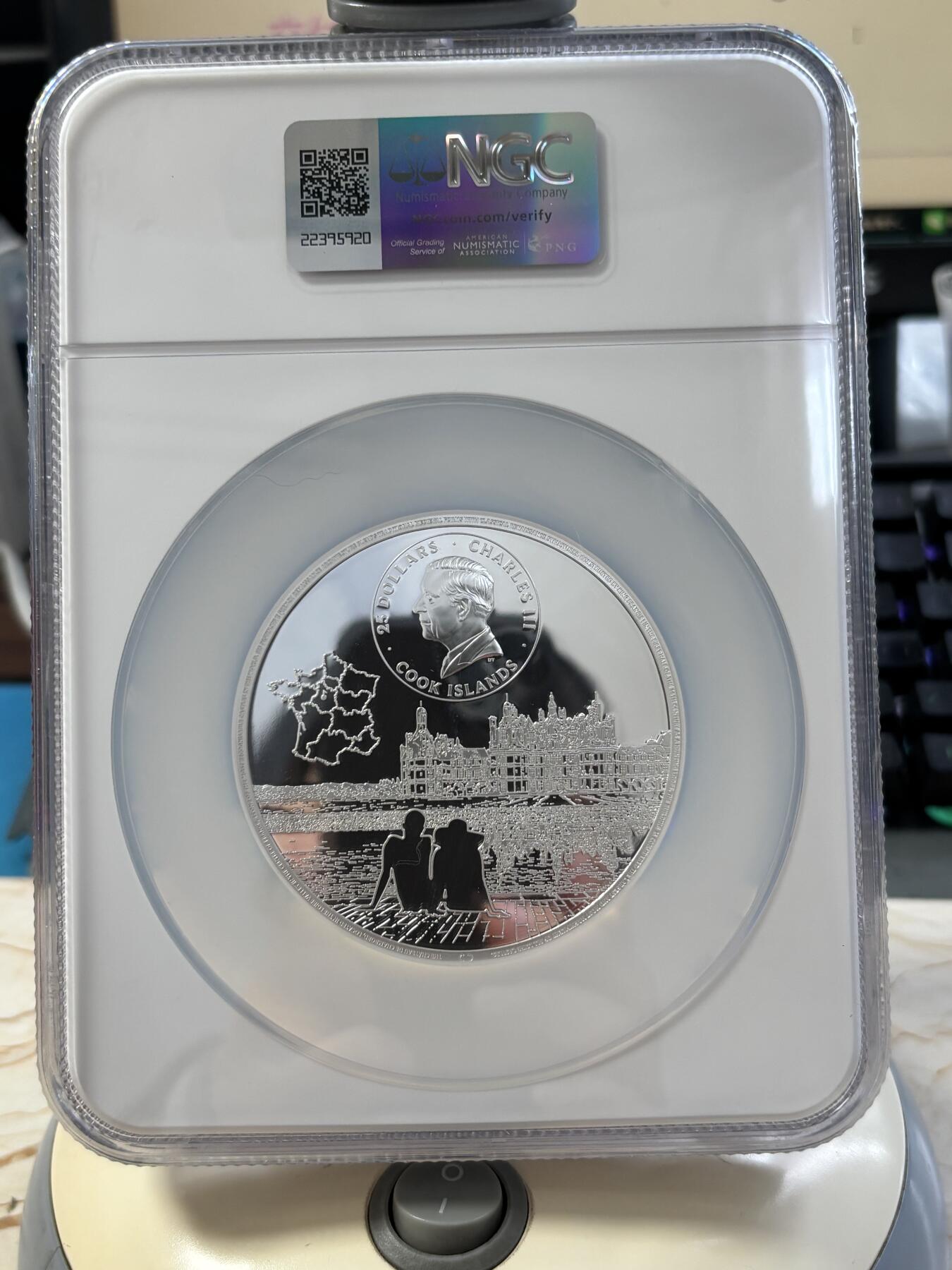 第183期拍卖 库克2024年法国香宾城堡5盎司彩银币NGC-PF70首期无盒无证书，9999银，发行500枚