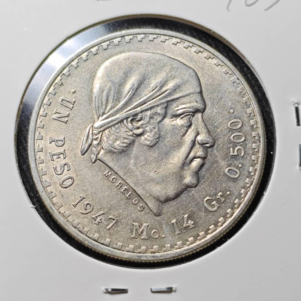 KK钱币收藏小铺 （套币 好品/批量散币 银币）专场  2月预留时间 周末发货  1947墨西哥1比索银币