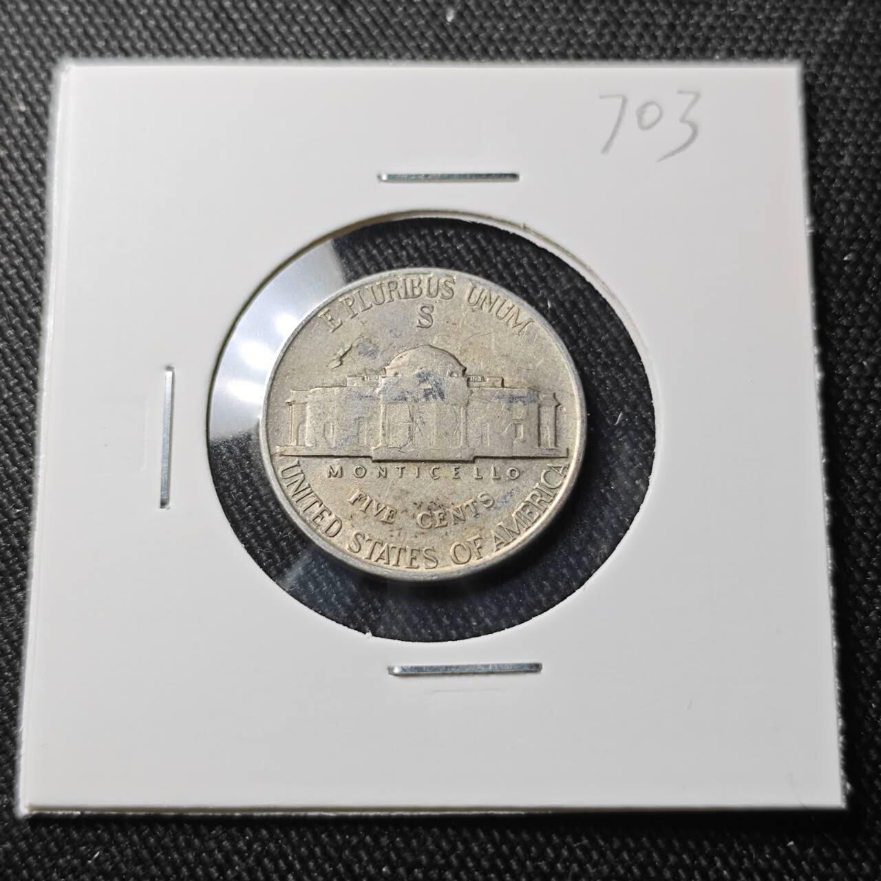 KK钱币收藏小铺 （套币 好品/批量散币 银币）专场  2月预留时间 周末发货  1943美国5分银币 S厂