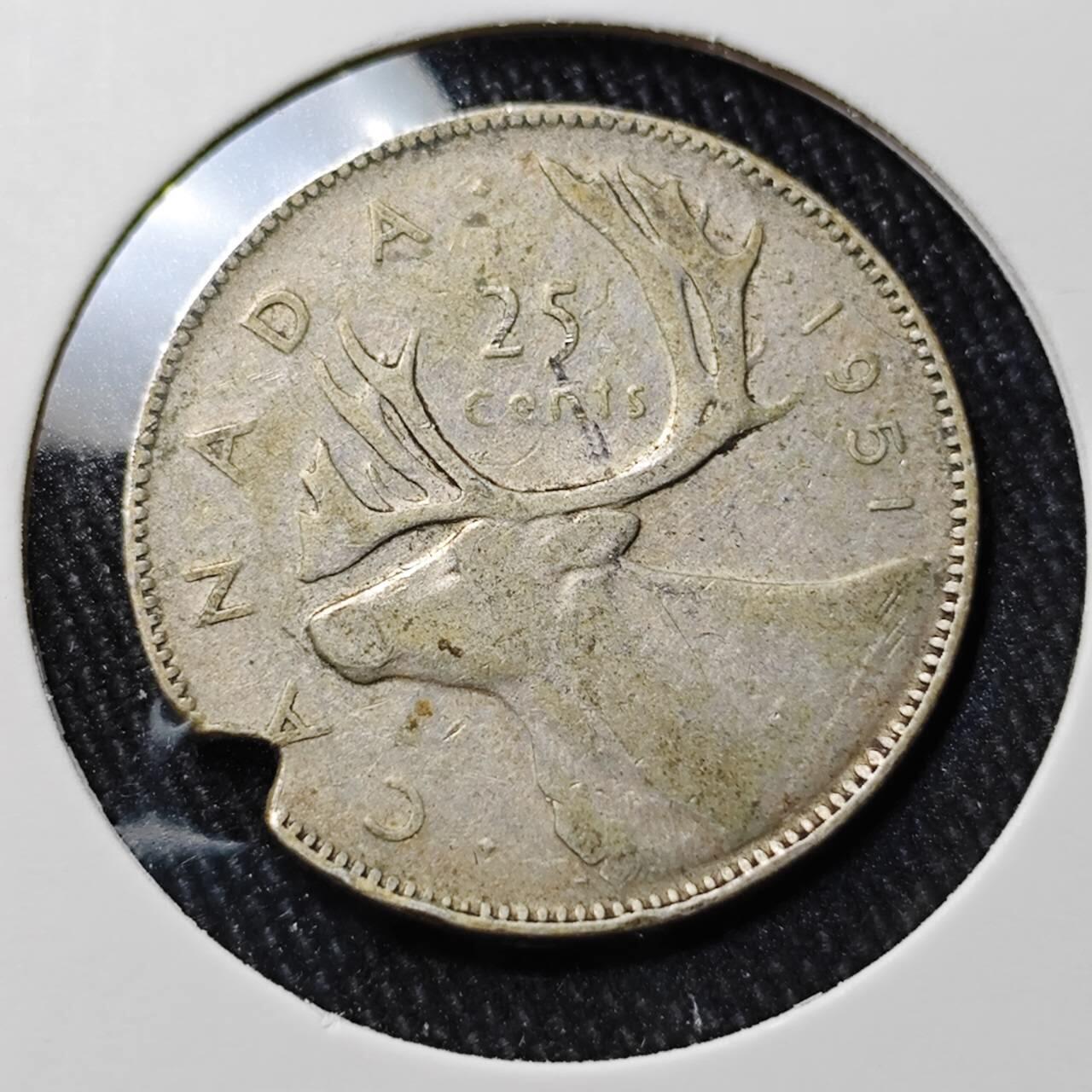 KK钱币收藏小铺 （套币 好品/批量散币 银币）专场  2月预留时间 周末发货  1951加拿大25分银币