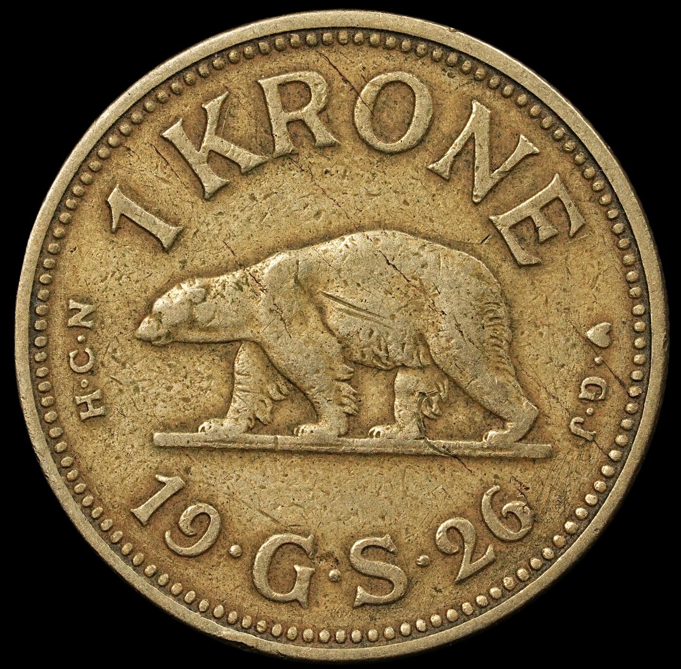 修遠堂世界钱币第九十五期 1926年格陵兰1克朗