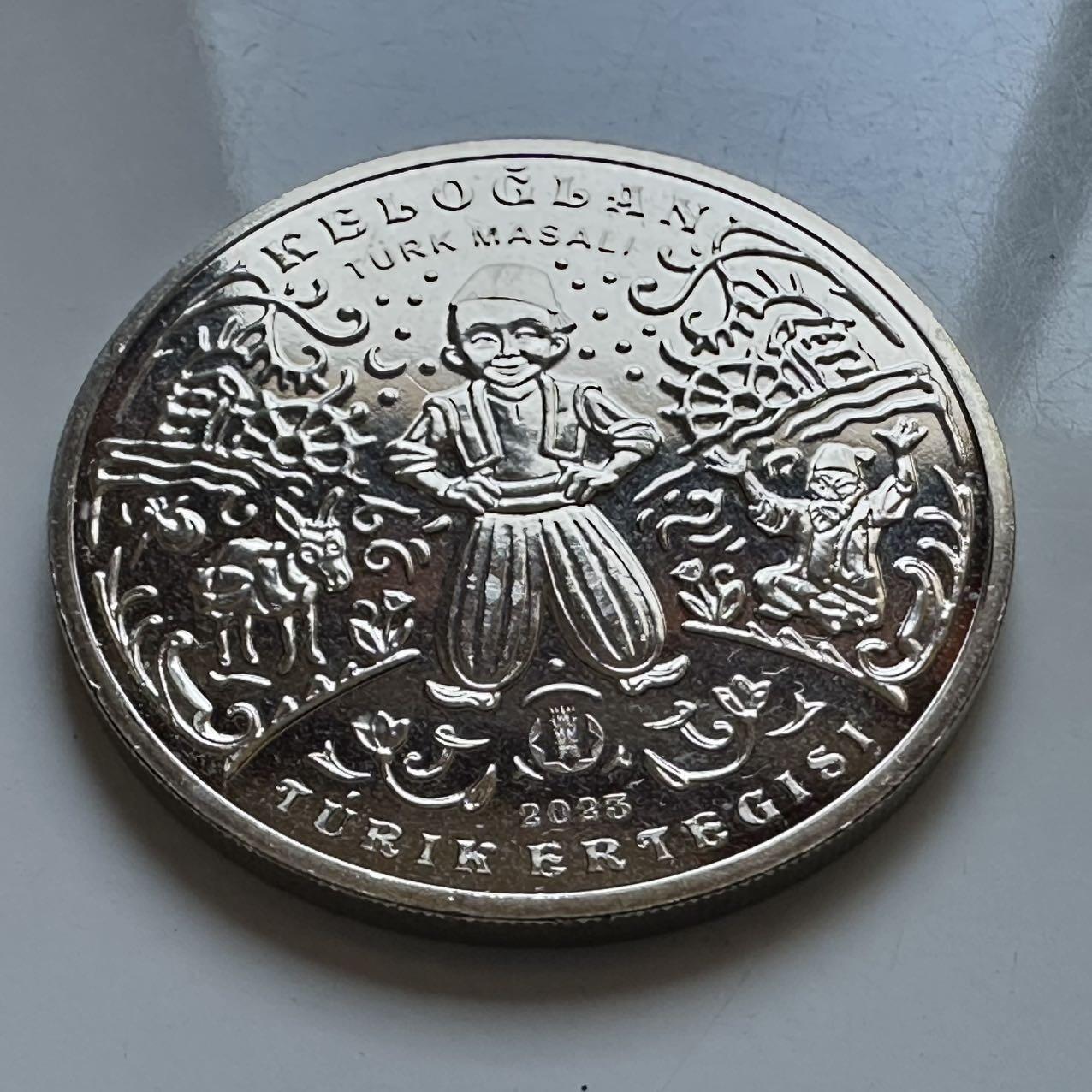 🌹外币初藏🌹🐯2025年第133场  每周二四六晚8️⃣点 接代拍 哈萨克斯坦2023年突厥传说-凯洛格朗200坚戈纪念币 发行量1万枚 精制币