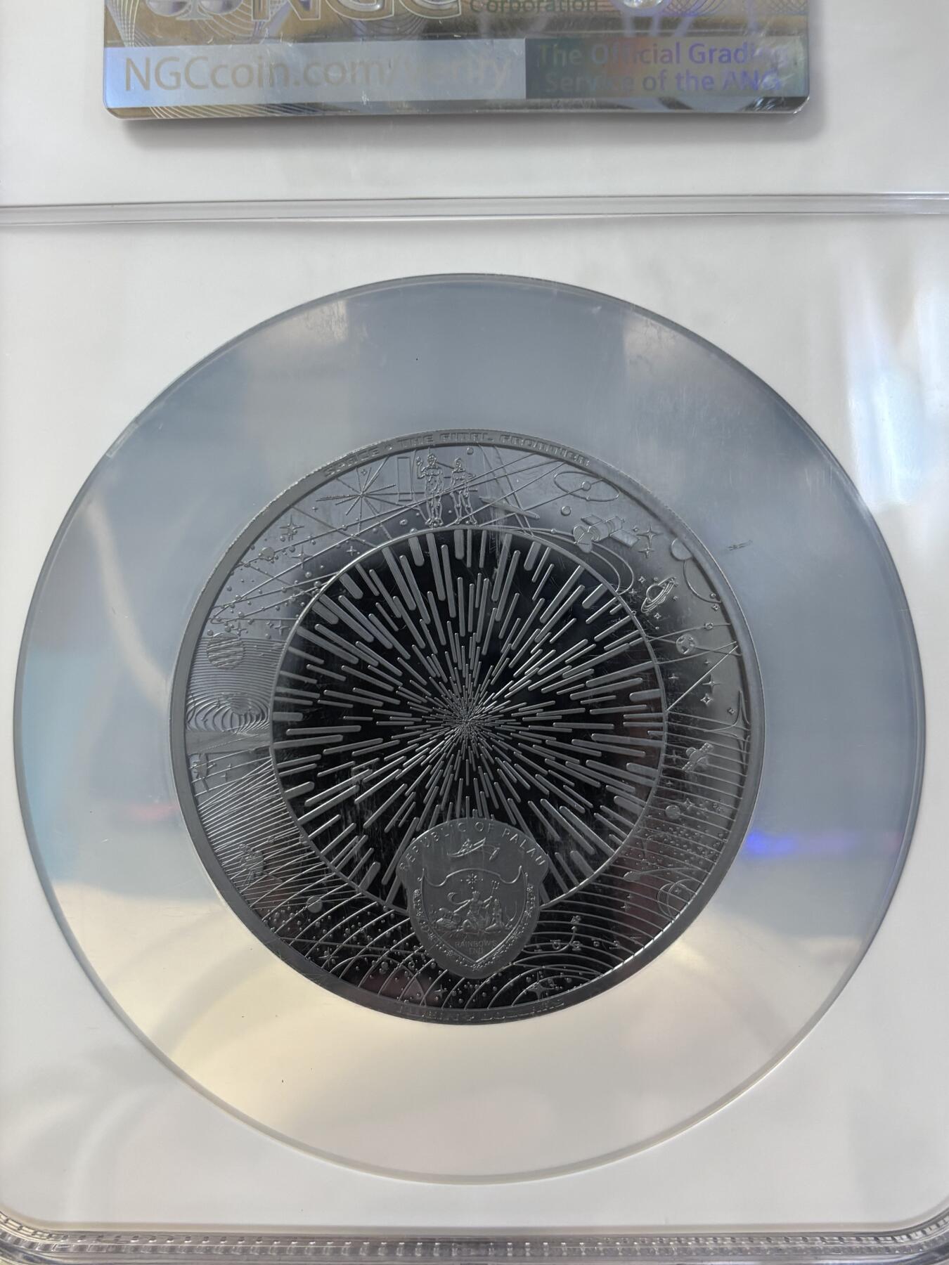 第183期拍卖 帕劳2021年最后的边疆银河3盎司彩银币NGC-PF70无盒无证书，999银，发行333枚