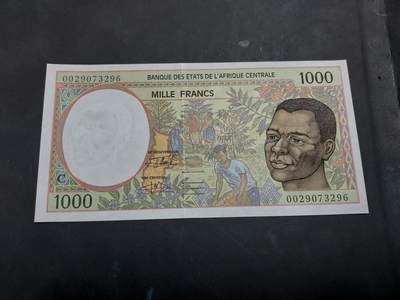 博彦收藏   12月3日 8点 钱币专场 - 法属 中非 1000法郎 （C） UNC 