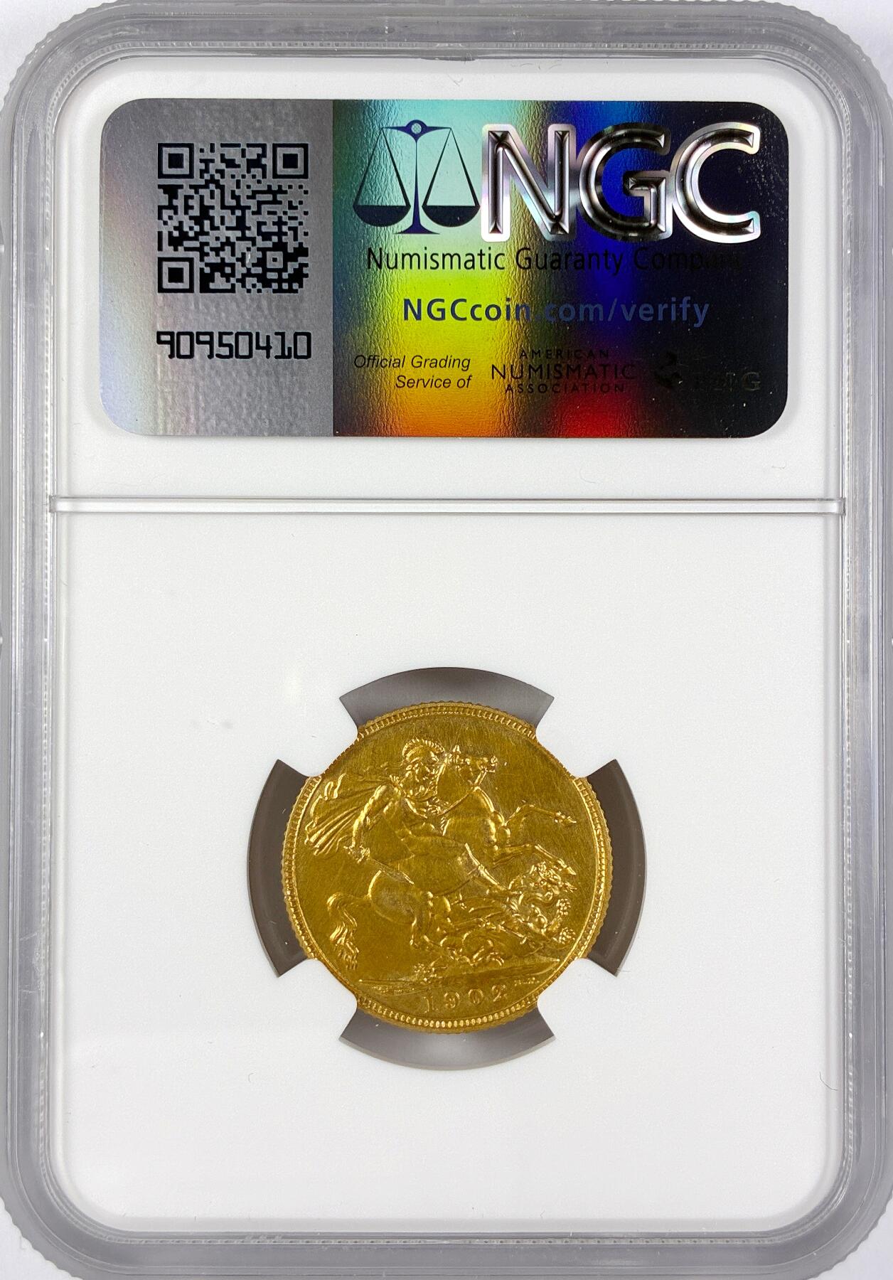 【雨安】【直播拍卖】【世界币章117期-评级币】2025-11-29 周六 19:30 保真 [金币] Great Britain 英国 1镑 1902年 爱德华七世 马剑 NGC-PF61Matte