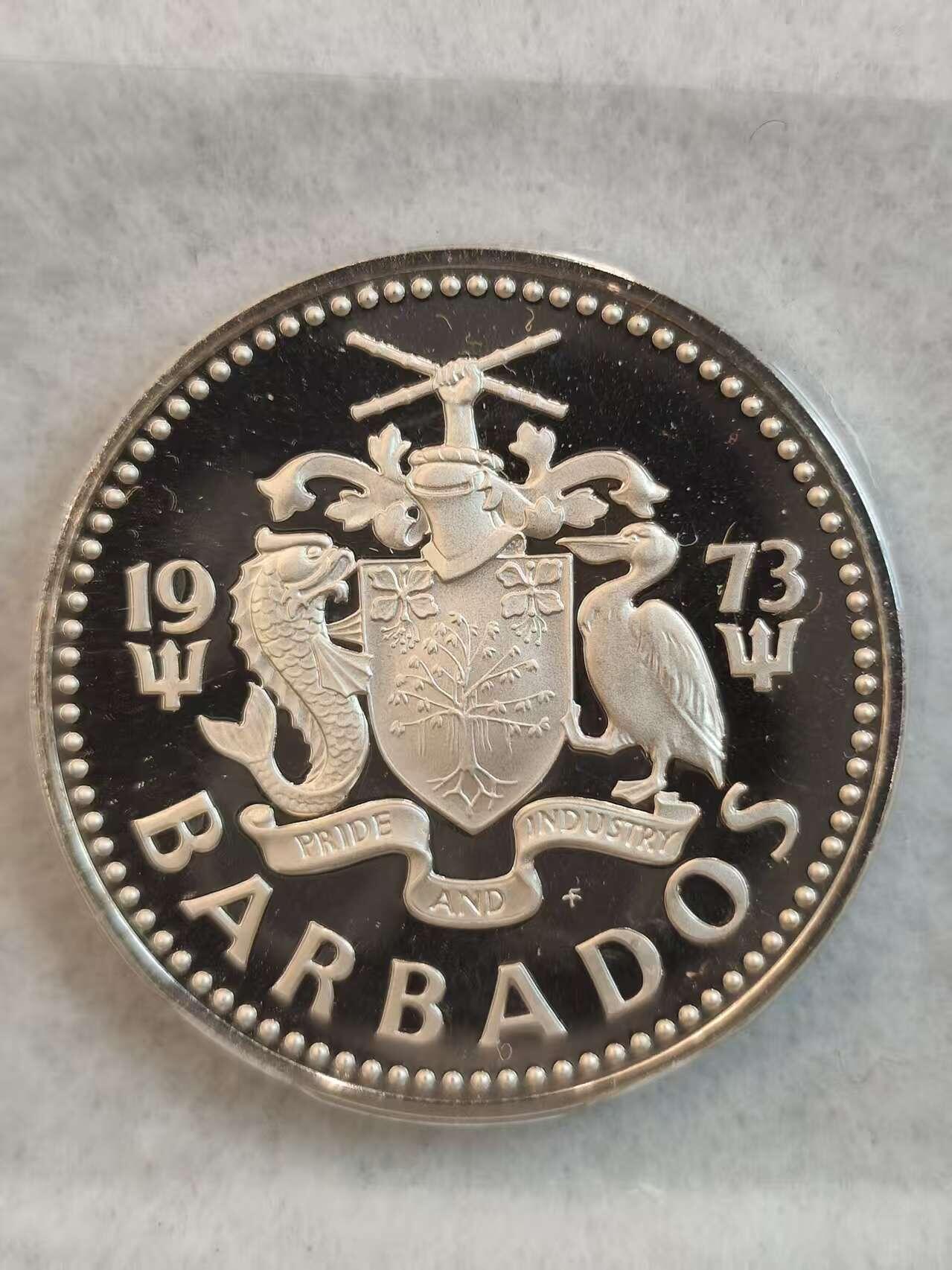 G&W世界散币，银币处理专场（第38场） 巴巴多斯1973年5元  银币