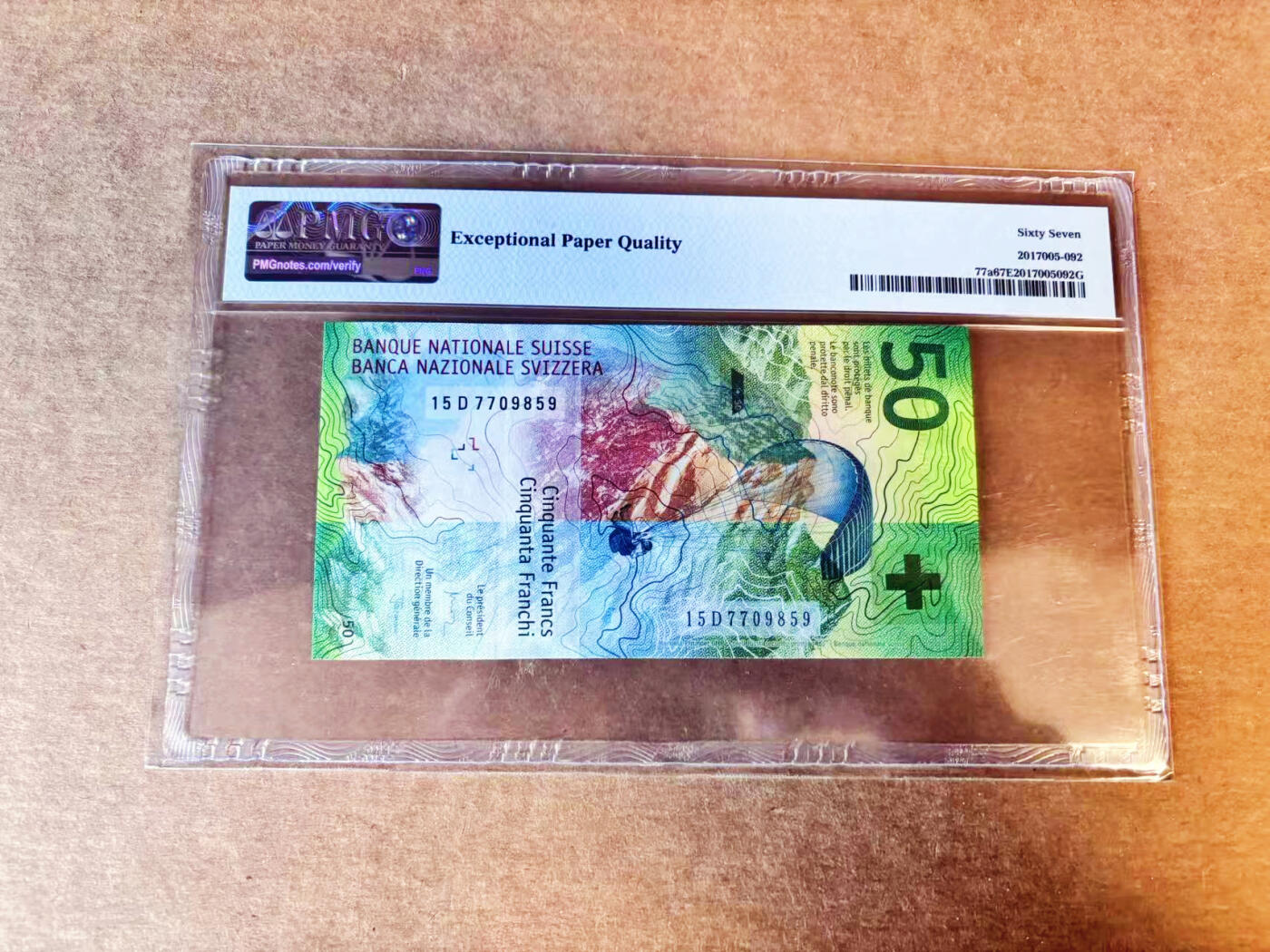 【Blue Auction】世界纸币精拍第756期——18级TOP拍卖/信誉/品质/专业/高效💫 瑞士 2015年50法郎  PMG67EPQ 