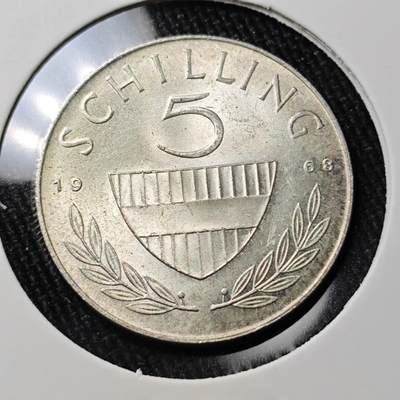 KK钱币收藏小铺 （套币 好品/批量散币 银币）专场  2月预留时间 周末发货 -  1968奥地利5先令银币 好品