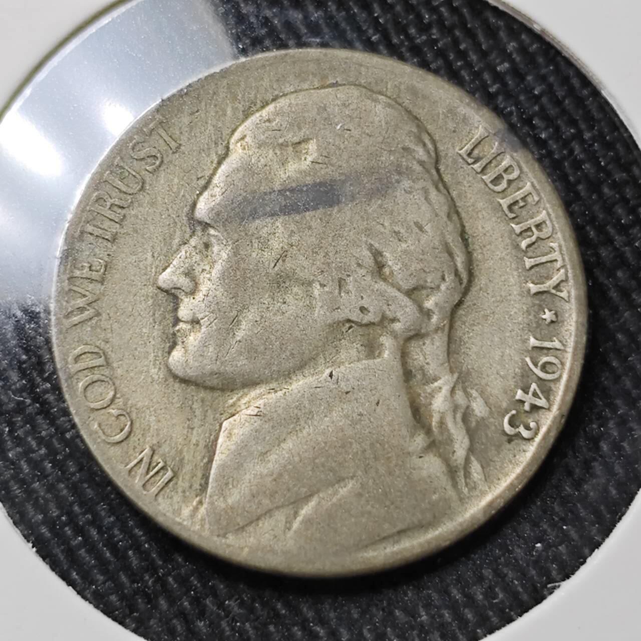 KK钱币收藏小铺 （套币 好品/批量散币 银币）专场  2月预留时间 周末发货   1943美国5分银币 S版