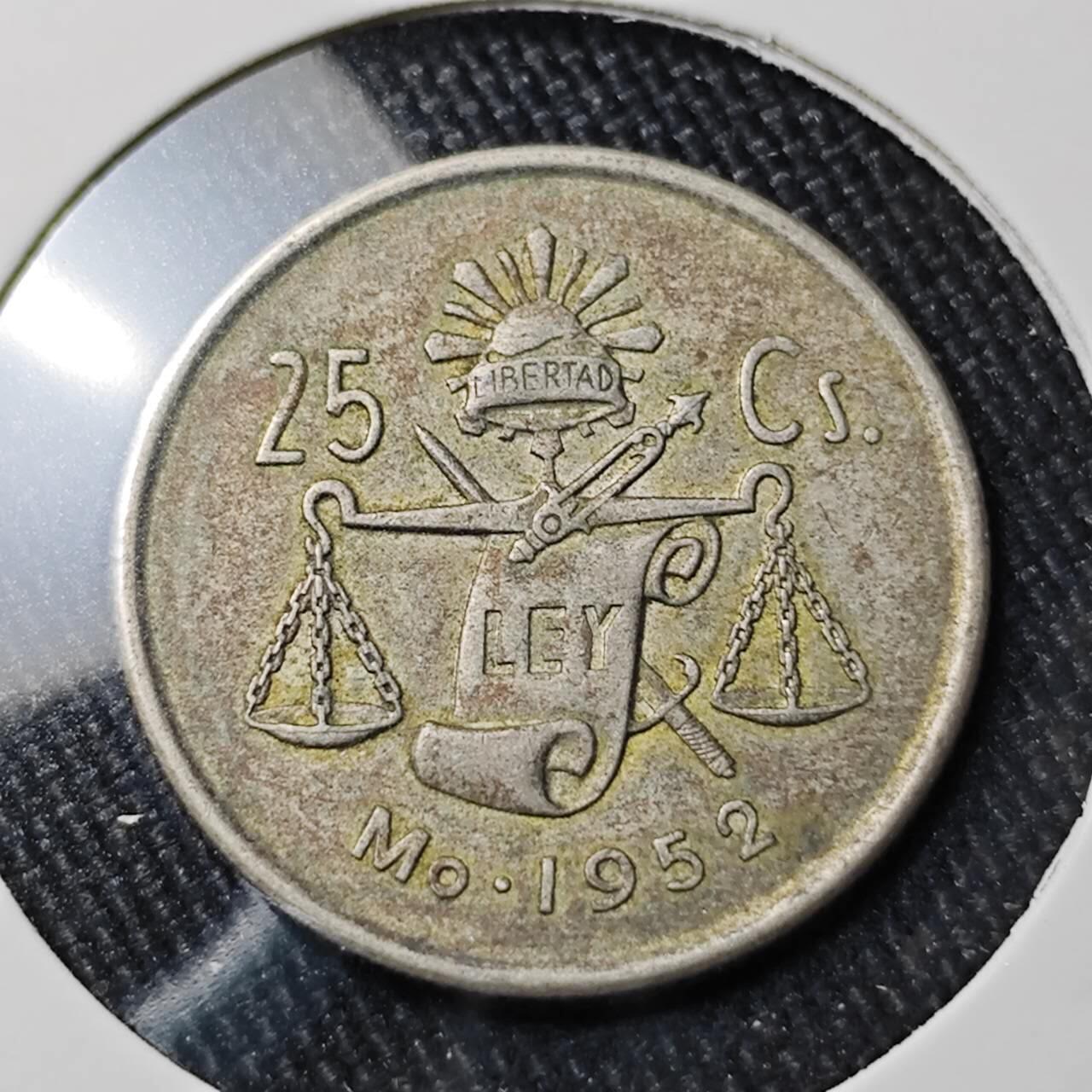 KK钱币收藏小铺 （套币 好品/批量散币 银币）专场  2月预留时间 周末发货  1952墨西哥25分银币