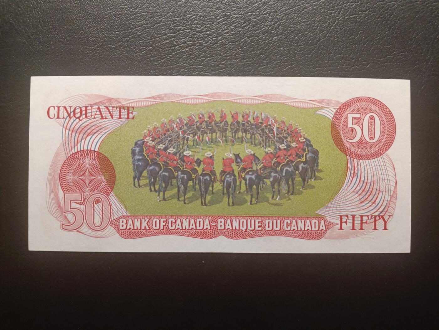 2025十一月第七期，总205期 加拿大1975版50元UNC，麦肯齐金总理和皇家骑警队