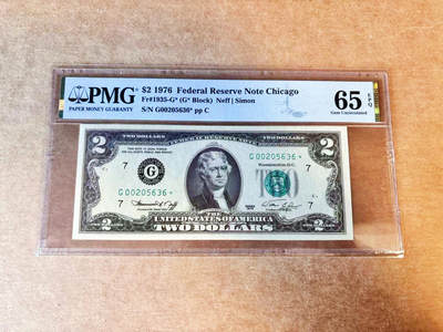 【Blue Auction】世界纸币精拍第756期——18级TOP拍卖/信誉/品质/专业/高效💫 - 【补号无47】美国 1976年2美金PMG65EPQ  