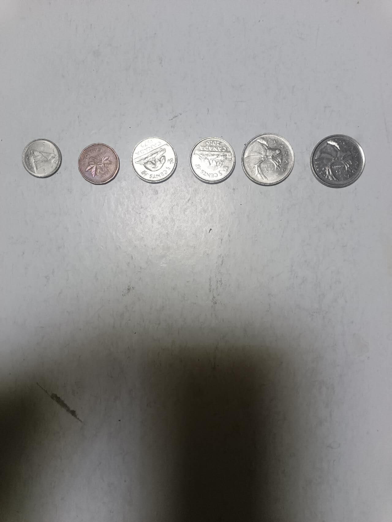 【20251203】非全新纸币第309场 加拿大6枚硬币各位不同版本