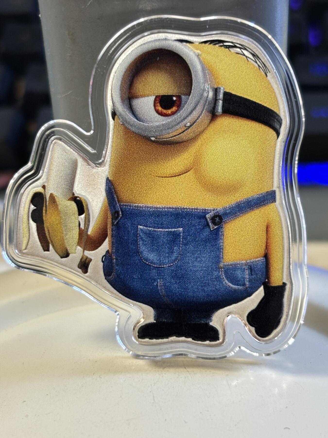 第183期拍卖 纽埃2021年小黄人卡通异形彩色纪念银币，1盎司，发行1000枚，999银