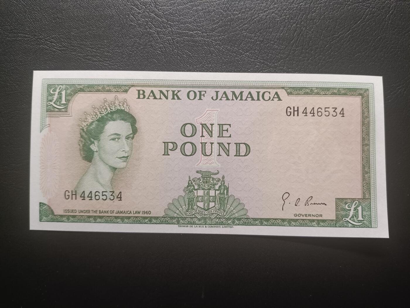 2025十一月第七期，总205期 牙买加1960版1镑UNC-，小皇冠女王和甘蔗收获