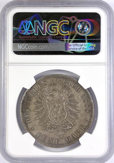 普鲁士 5马克 (1888) 三皇 1888年  NGC-MS62
