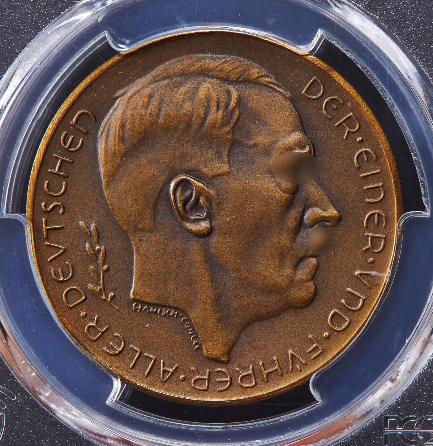 【俄甄集藏】2025年(045)12-03 星期三 晚 19:30 全场包邮 德国第三帝国1938年纪念德国吞并奥地利铜章，PCGS SP63，磨砂底板，铜章少见，原图联系客服或前往对应官网进行查询