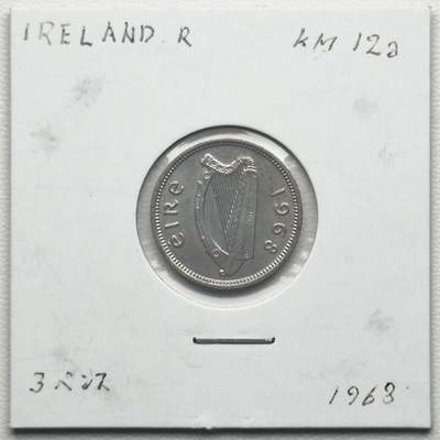 ＜小葵钱铺＞第66期·散币·银币场·满200包邮，不寄存·12月1号发货 - 爱尔兰1968年兔子3便士硬币