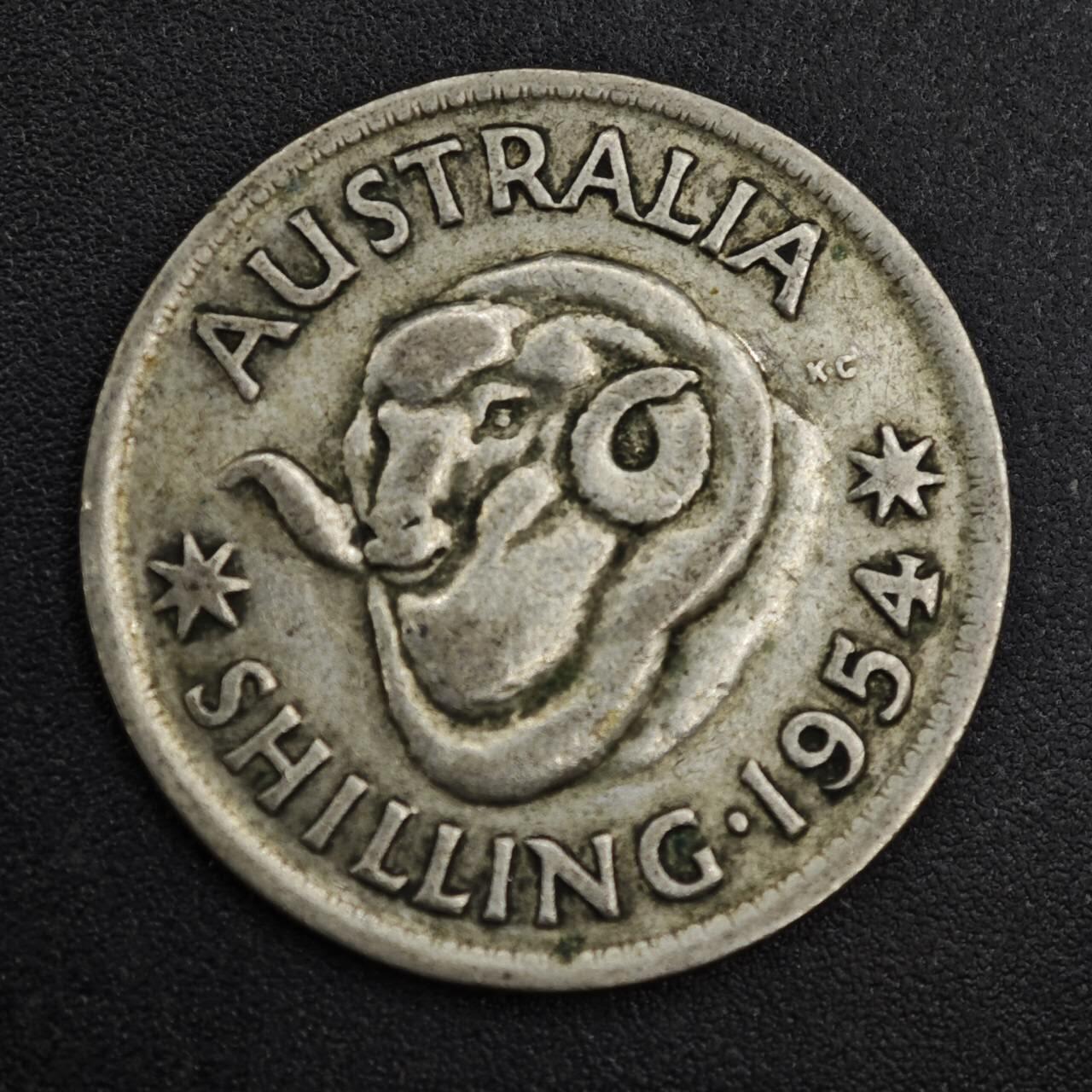 【淘币小摊】限时拍第八百一十二拍  小银币场  满百包邮可预留两周  周一统一发货  澳大利亚1954年伊丽莎白二世一先令银币