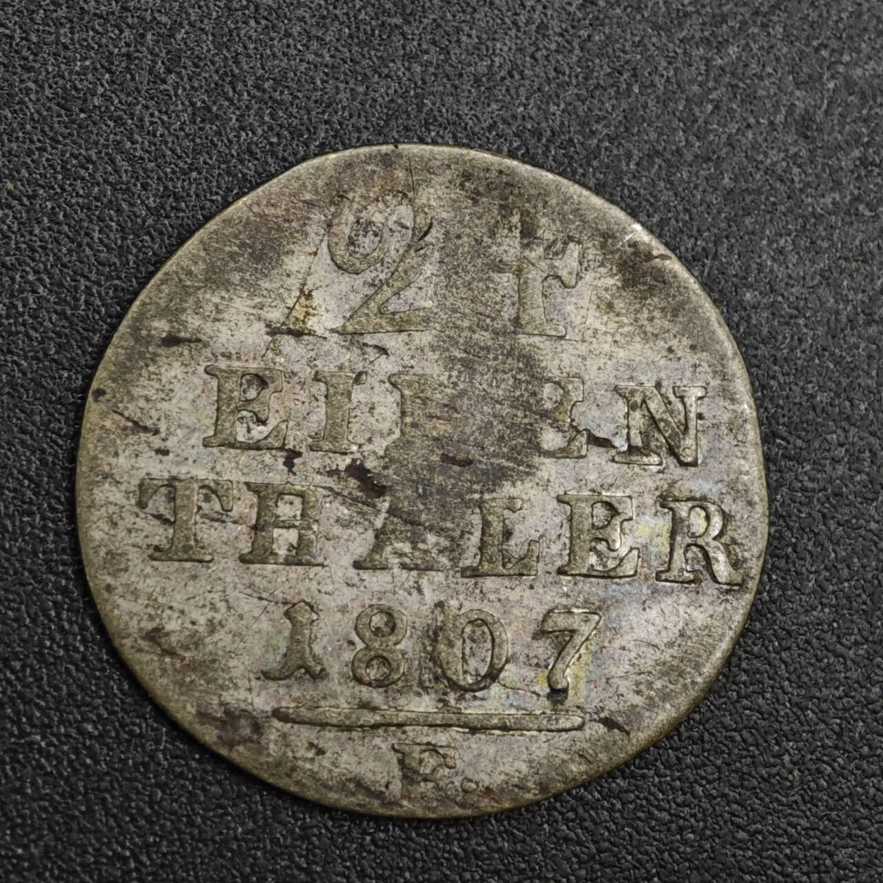 【淘币小摊】限时拍第八百一十二拍  小银币场  满百包邮可预留两周  周一统一发货  德国黑森-卡塞尔1807年1/24泰勒银币