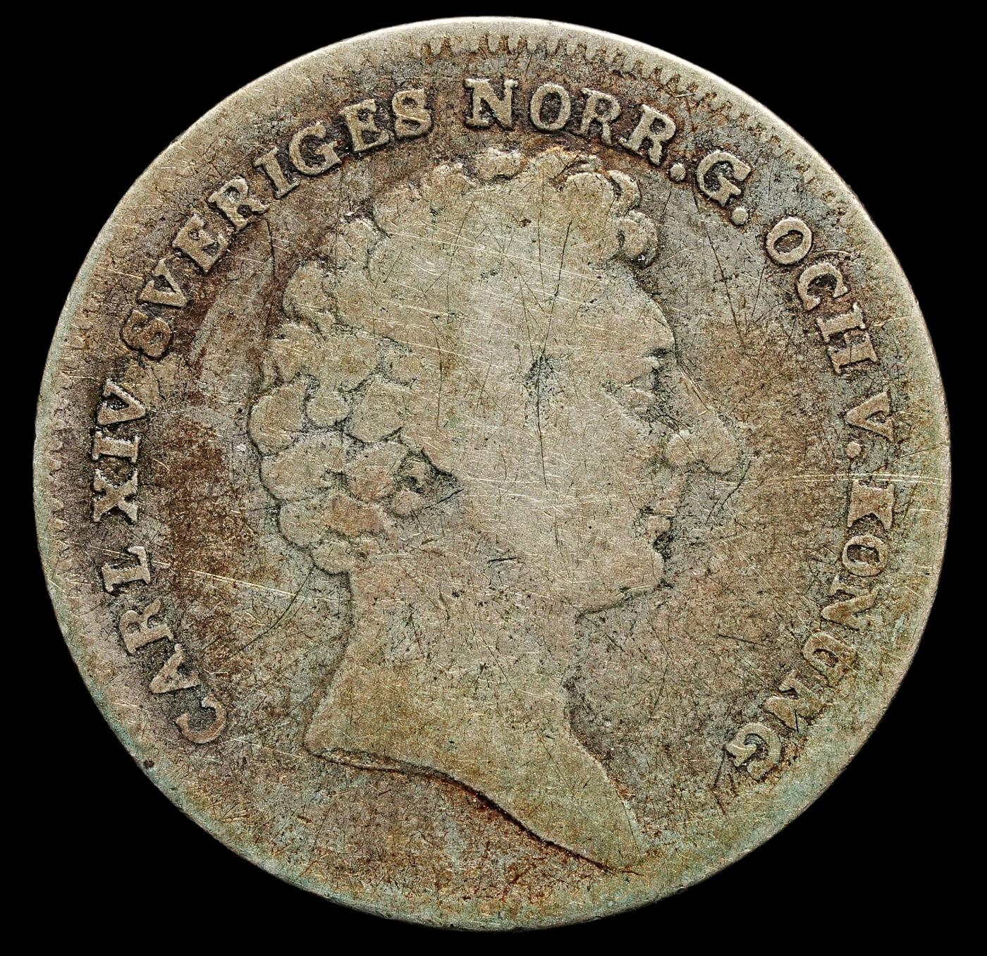 修遠堂世界钱币第九十五期 1833年瑞典1/8 RIKSDALER银币 4.02g