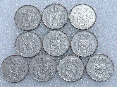 第一海外回流一元起拍收藏 散集专场  第273期 - 荷兰1盾硬币 10枚