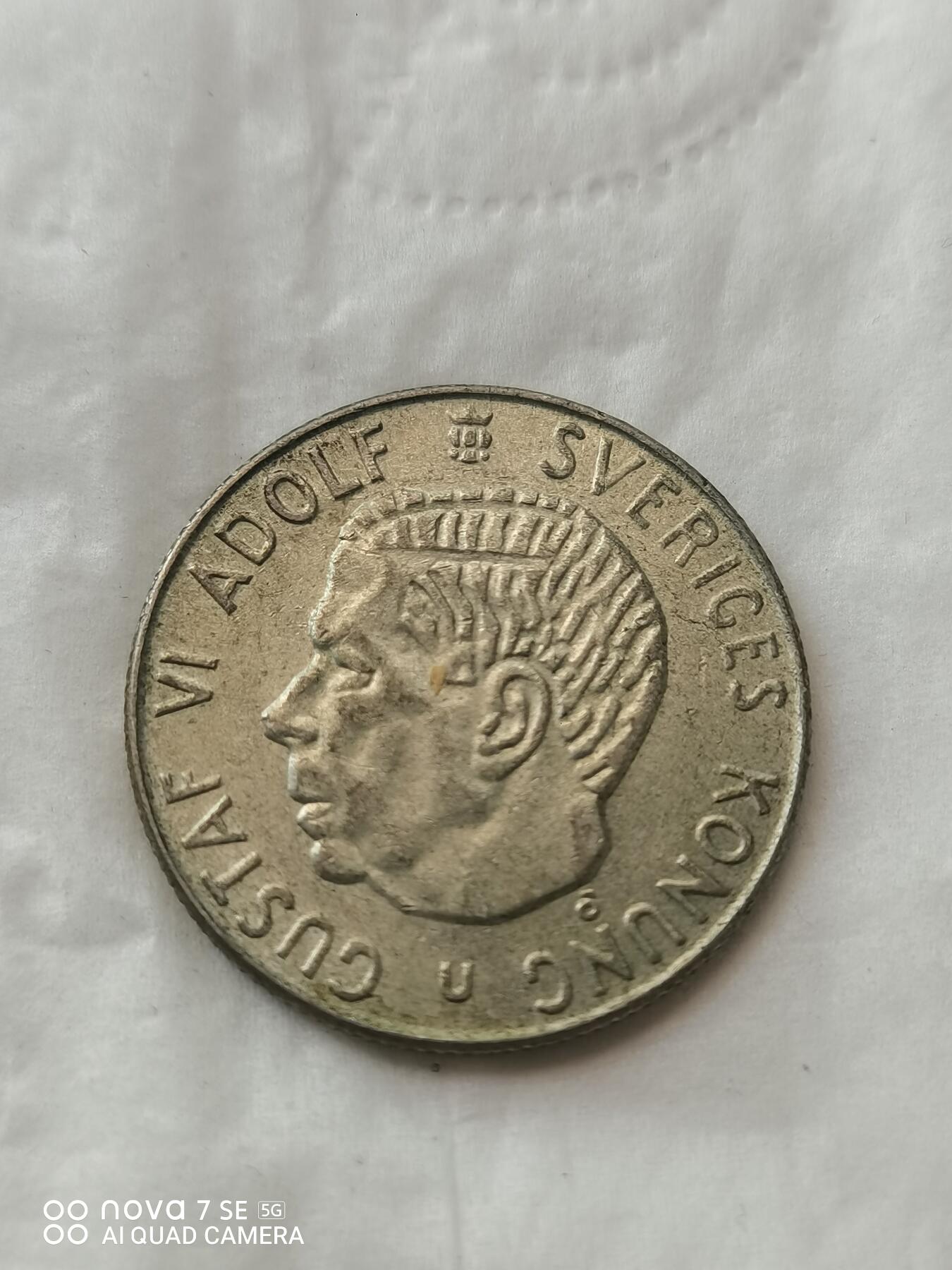 外国钱币 65年瑞典1克郎