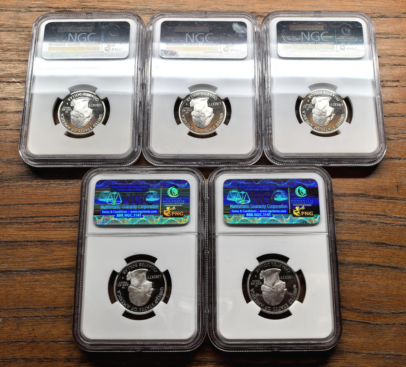 纫秋兰以为佩·凡希社微拍感恩专场 2008美国联邦州25分纪念银币五枚套NGC-PF69UC，亚利桑那等。