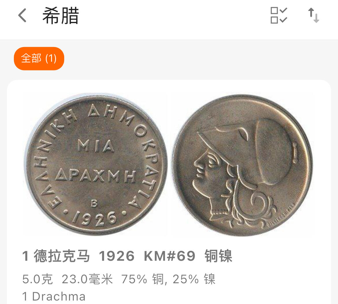 回流1130 希腊1926年0.5+1+2德拉克马3枚 雅典娜佩戴科林斯头盔的头像