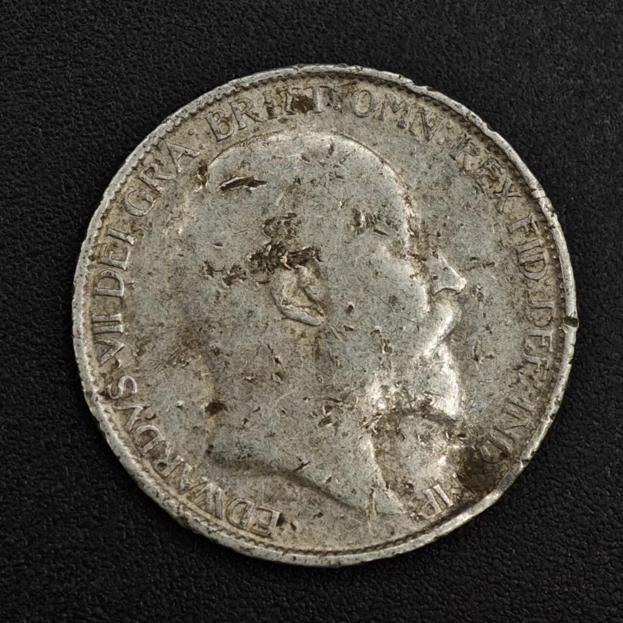 【淘币小摊】限时拍第八百一十二拍  小银币场  满百包邮可预留两周  周一统一发货  英国1905年爱德华七世6便士银币