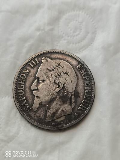 外国钱币 - 1870年法国5法郎大银币