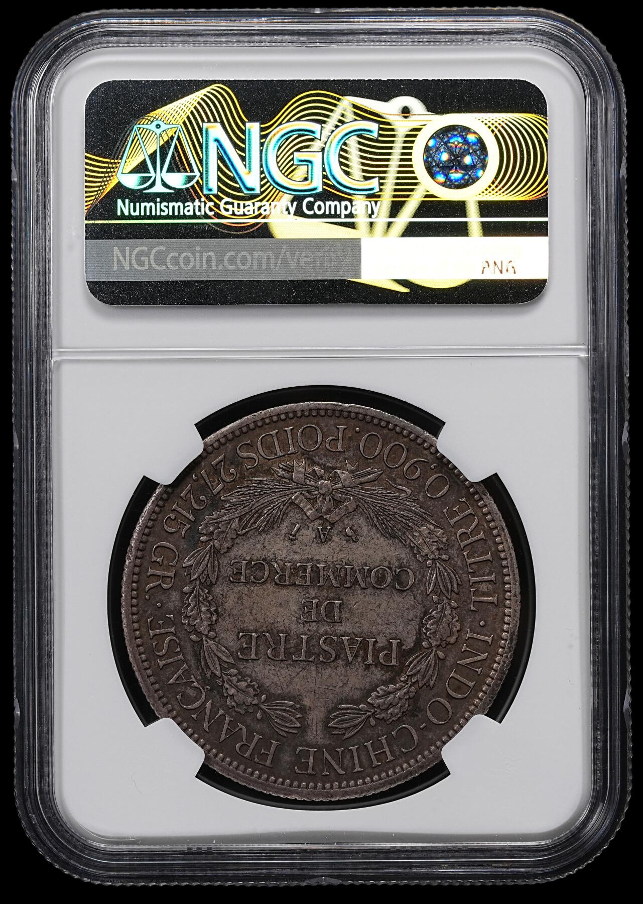 修遠堂世界钱币第九十五期 NGC XF45 1887年法属印支坐人大银币 早期加重版