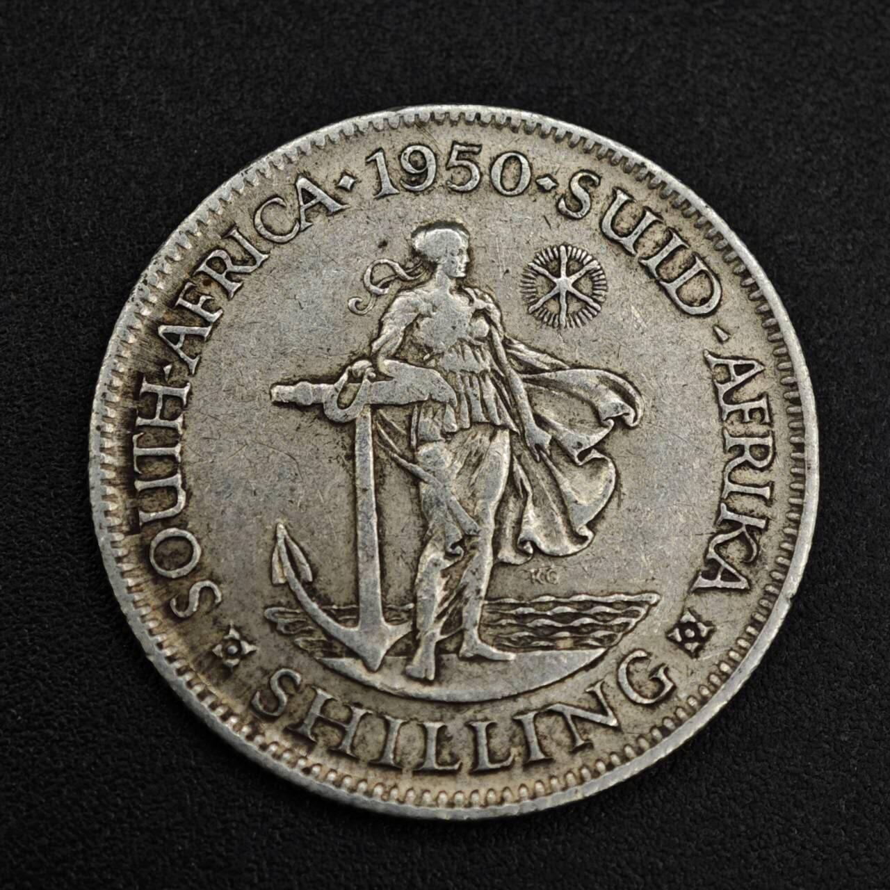 【淘币小摊】限时拍第八百一十二拍  小银币场  满百包邮可预留两周  周一统一发货  南非1950年乔治六世一先令银币