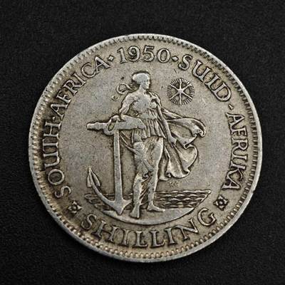 【淘币小摊】限时拍第八百一十二拍  小银币场  满百包邮可预留两周  周一统一发货  - 南非1950年乔治六世一先令银币
