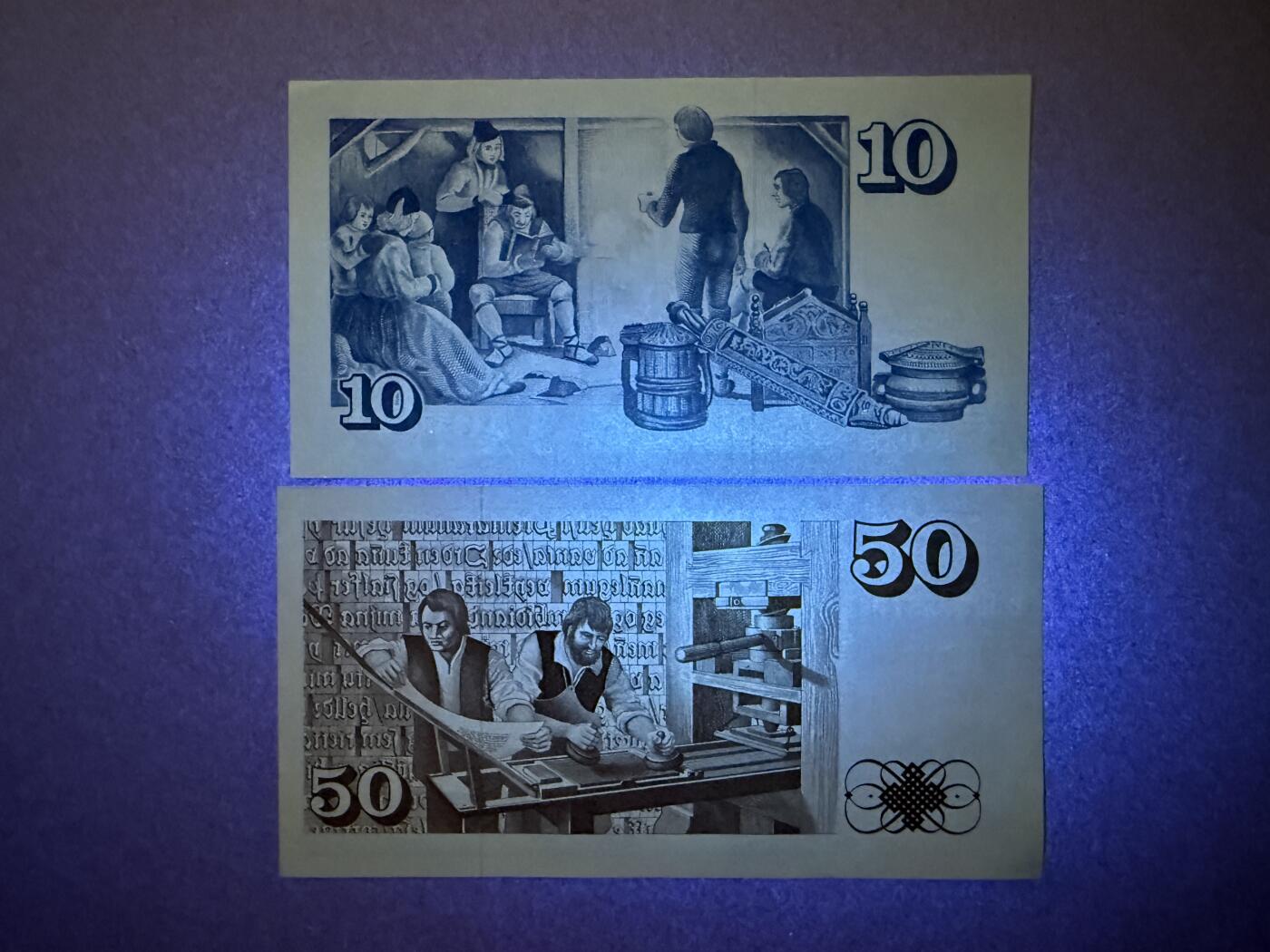 《艾美收藏》第222期-11.30周日外币畅拍 冰岛10、50克朗2张 UNC 1981年 无4