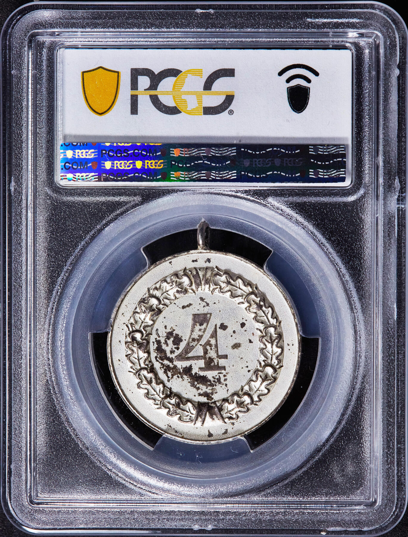 【俄甄集藏】2025年(045)12-03 星期三 晚 19:30 全场包邮 德国第三帝国1936-1945年忠诚服役4周年镀银铜质奖章，PCGS MS62，少见品种，挂环入盒难得，原图联系客服或前往对应官网进行查询