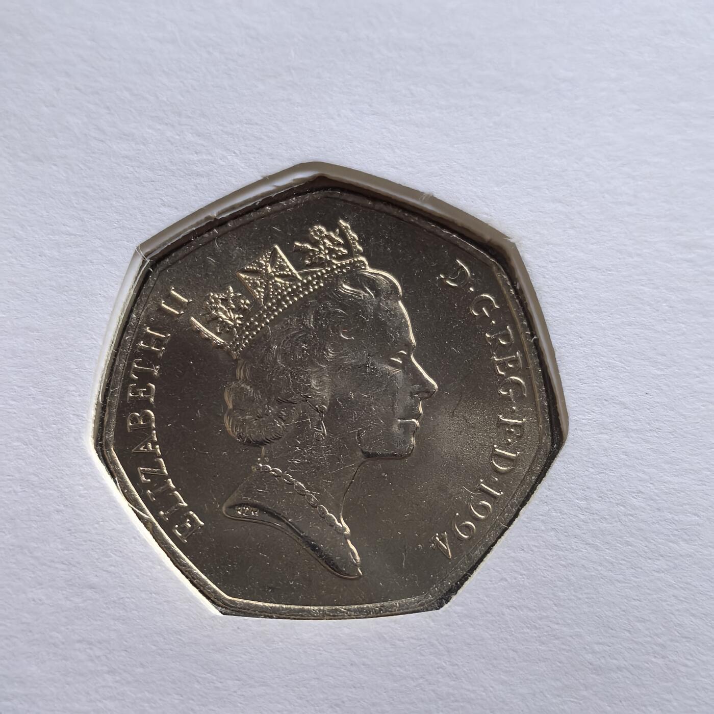 道一币馆币章第一百五十六场 邮币封 英国1994年诺曼底登陆50周年50便士纪念币