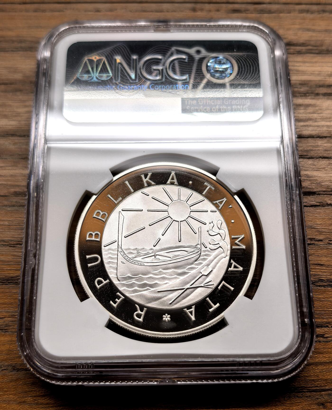 纫秋兰以为佩·凡希社微拍感恩专场 1981马耳他儿童年5P大银NGC-PF69UC