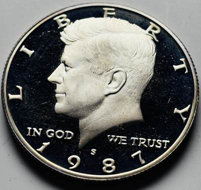 文馨钱币收藏第 284 场，【 长期接收代拍品】老藏家拍品南朝鲜李承晚时期货币，泰国大型纪念币，土耳其各时期及各国套币场 - 全新 1987 年美国肯尼迪半美元精制币S 版