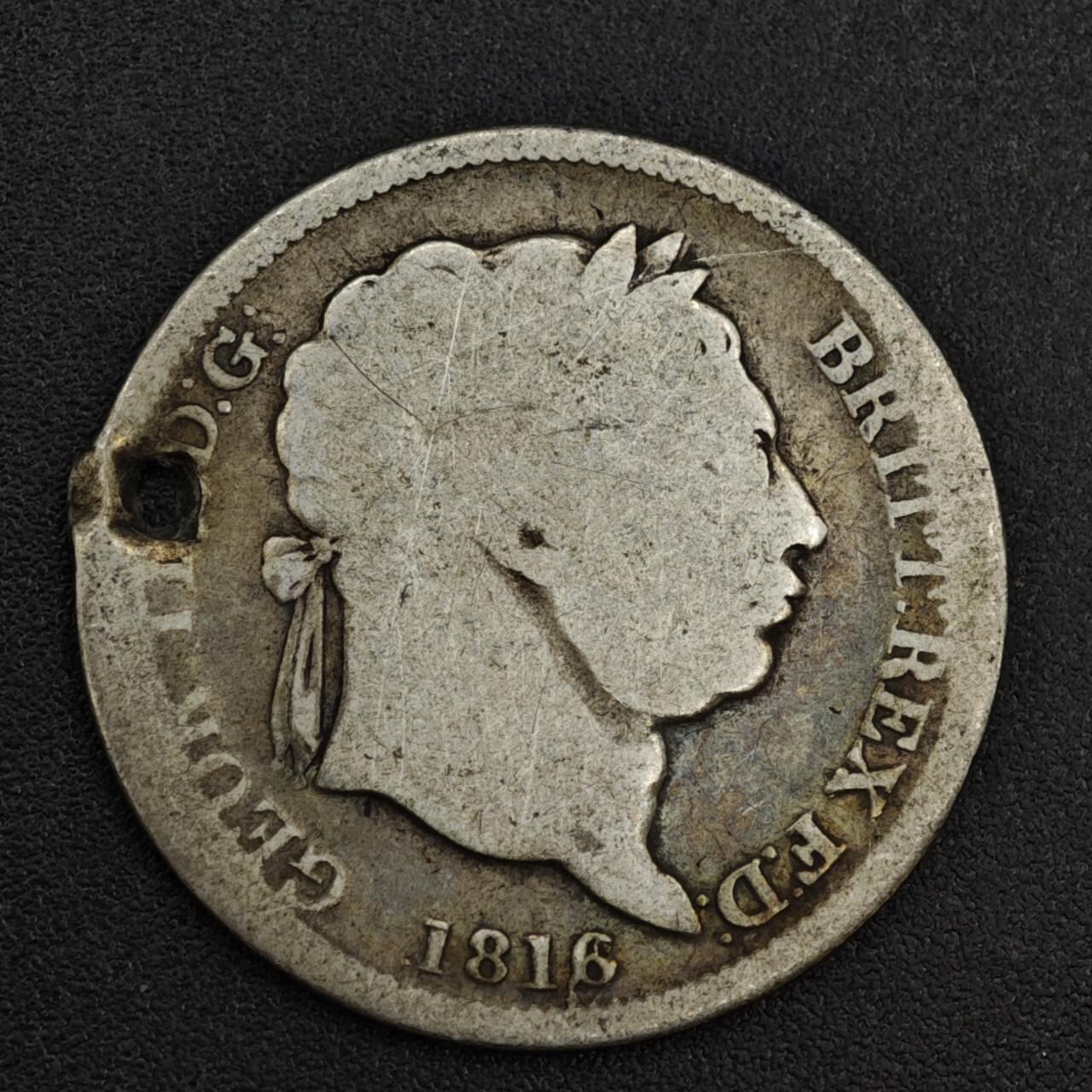 【淘币小摊】限时拍第八百一十二拍  小银币场  满百包邮可预留两周  周一统一发货  英国1816年乔治三世一先令银币