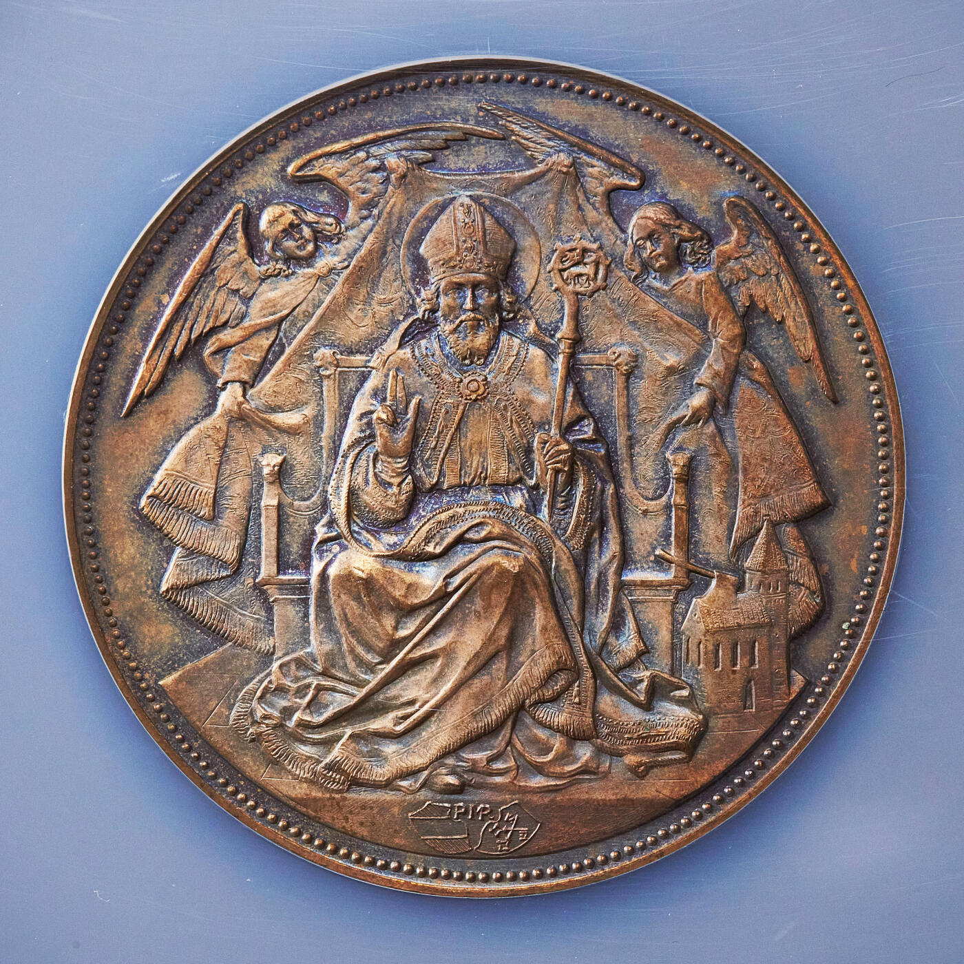 【俄甄集藏】2025年(045)12-03 星期三 晚 19:30 全场包邮 德国1926年纪念基希贝格的圣沃尔夫冈朝圣教堂完成重建大铜章，NGC MS63，稀有品种，直径：52mm