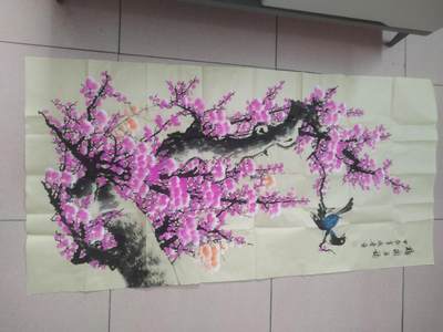 字画专场 - 王成喜老师手绘 梅开五福。140*70cm。